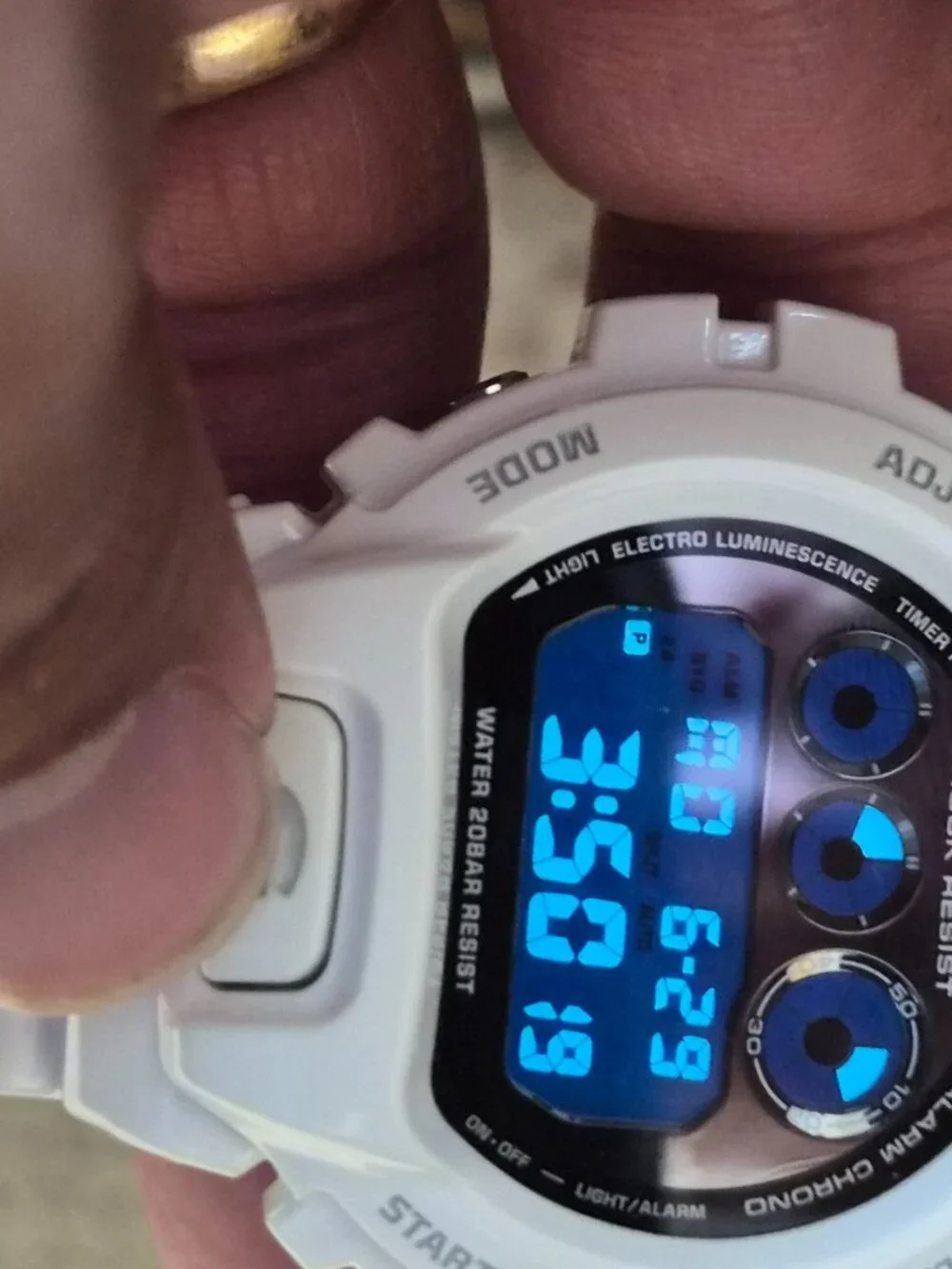 Casio G Shock White digital Gloss white